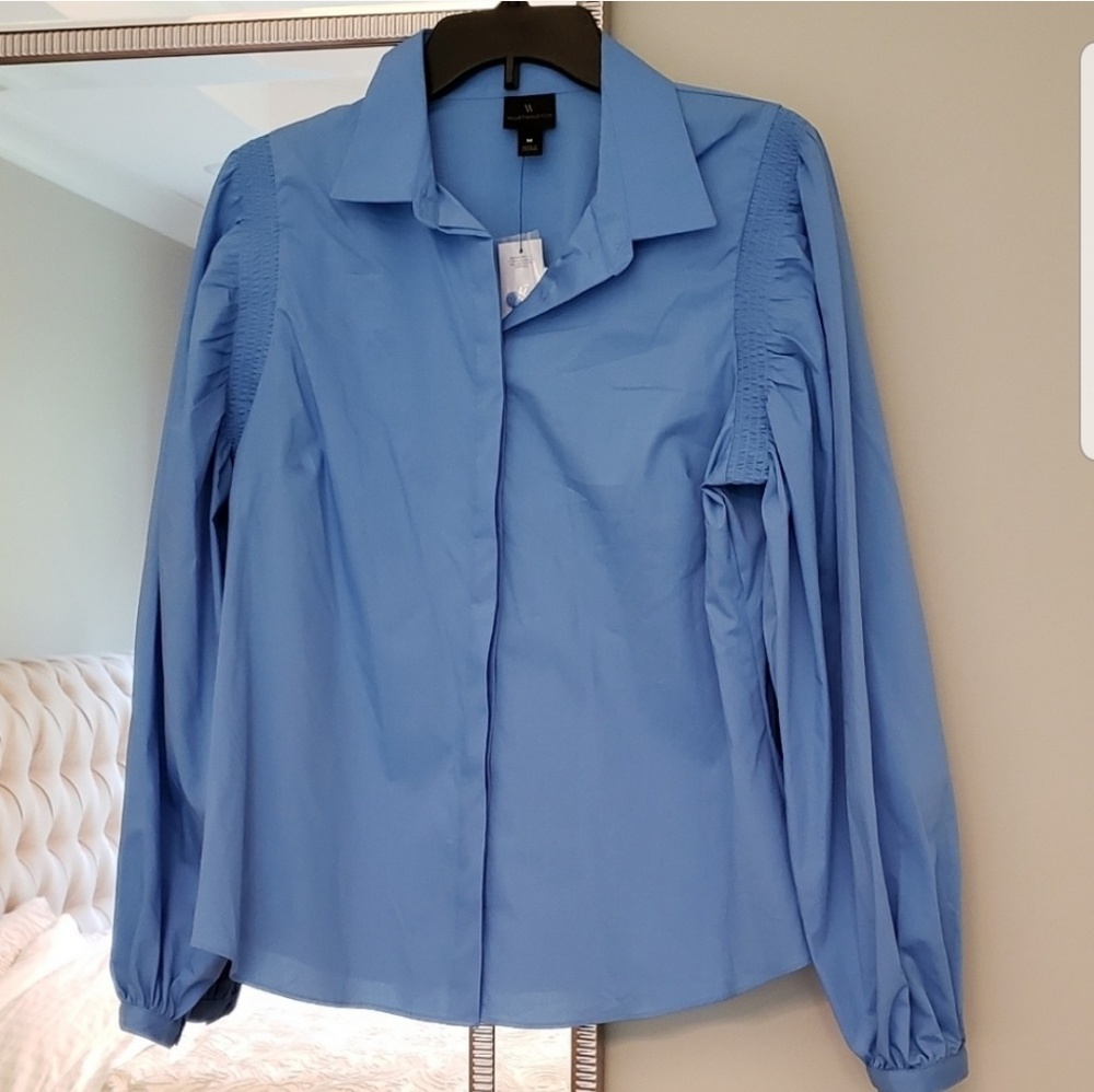 WORTHINGTON WOMEN’S SWISS BLUE BLOUSE - Picture 2 of 6